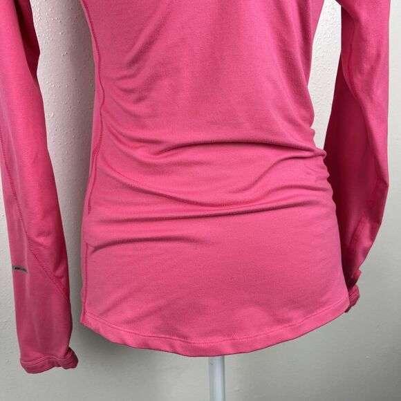 Nike Sweater Women Extra Small Pink Long Sleeve 3/4 Zip Dri-Fit Running Pullover - Picture 13 of 14